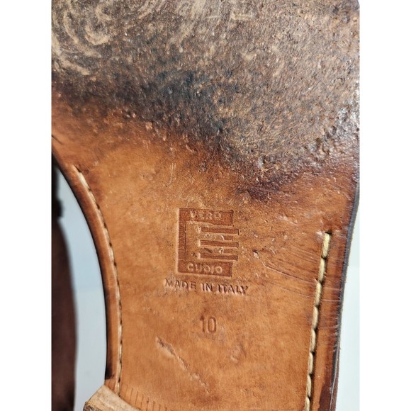Vintage David Eden Men\'s Size 10B Leather Suede Square Toe  Loafers With Gold... main image 10